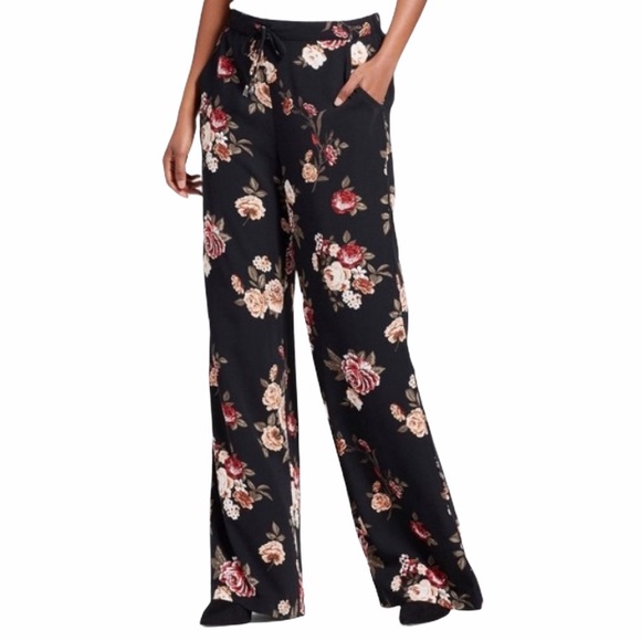 XHILARATION Wide Leg Floral Pants XS - Picture 1 of 16